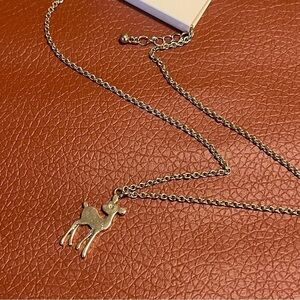 Forever 21 Necklace Deer Pendant Gold Tone New With Tags